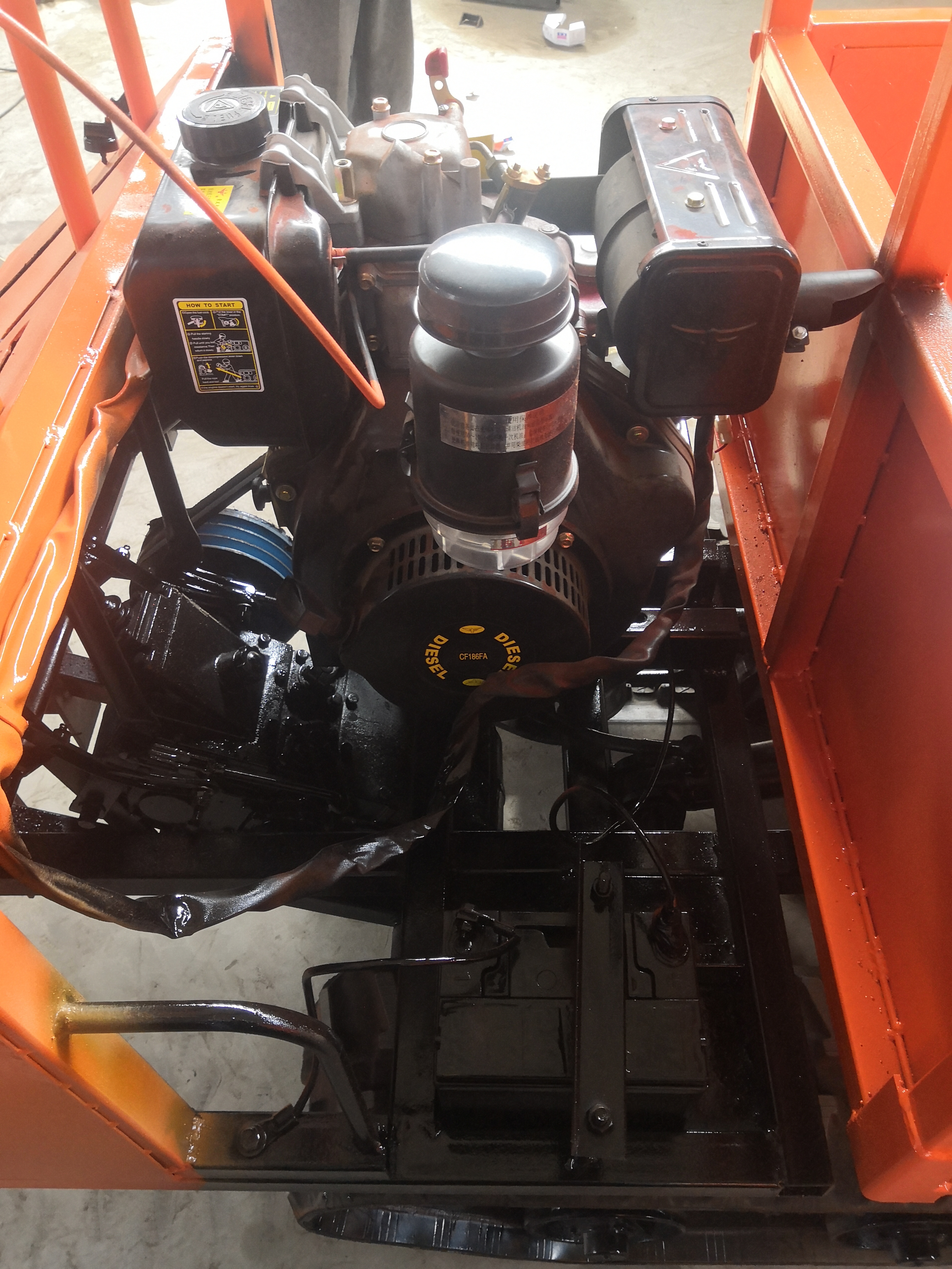 1 Tons Walk Type Small Tracked Transport Vehicle Yellow Color Mini Crawler Dumper